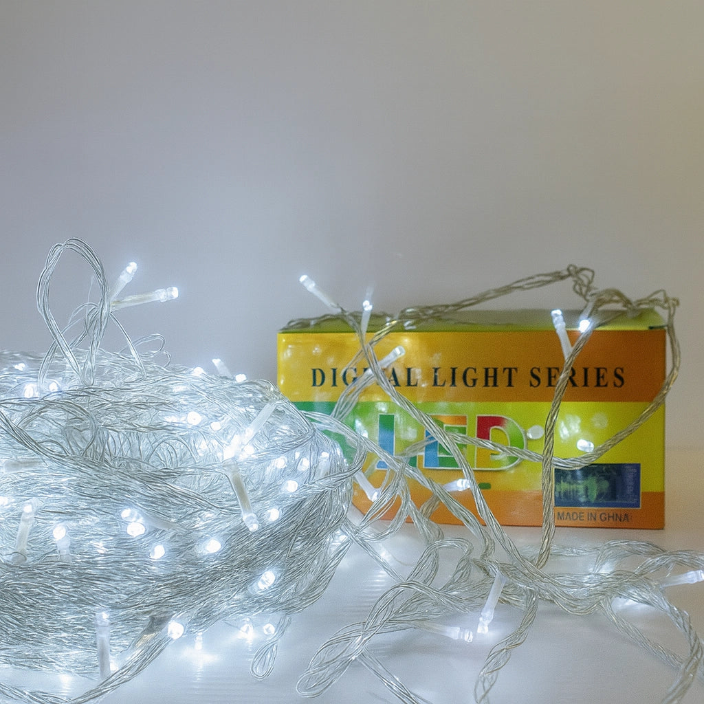 Luci Led per albero di natale decorazione con 8 giochi luce da 10/20/30/50 metri colori misti certificate IP65 prolungabile LUNGHEZZA: 30 mt - 300 led, COLORE LED: BIANCO FREDDO