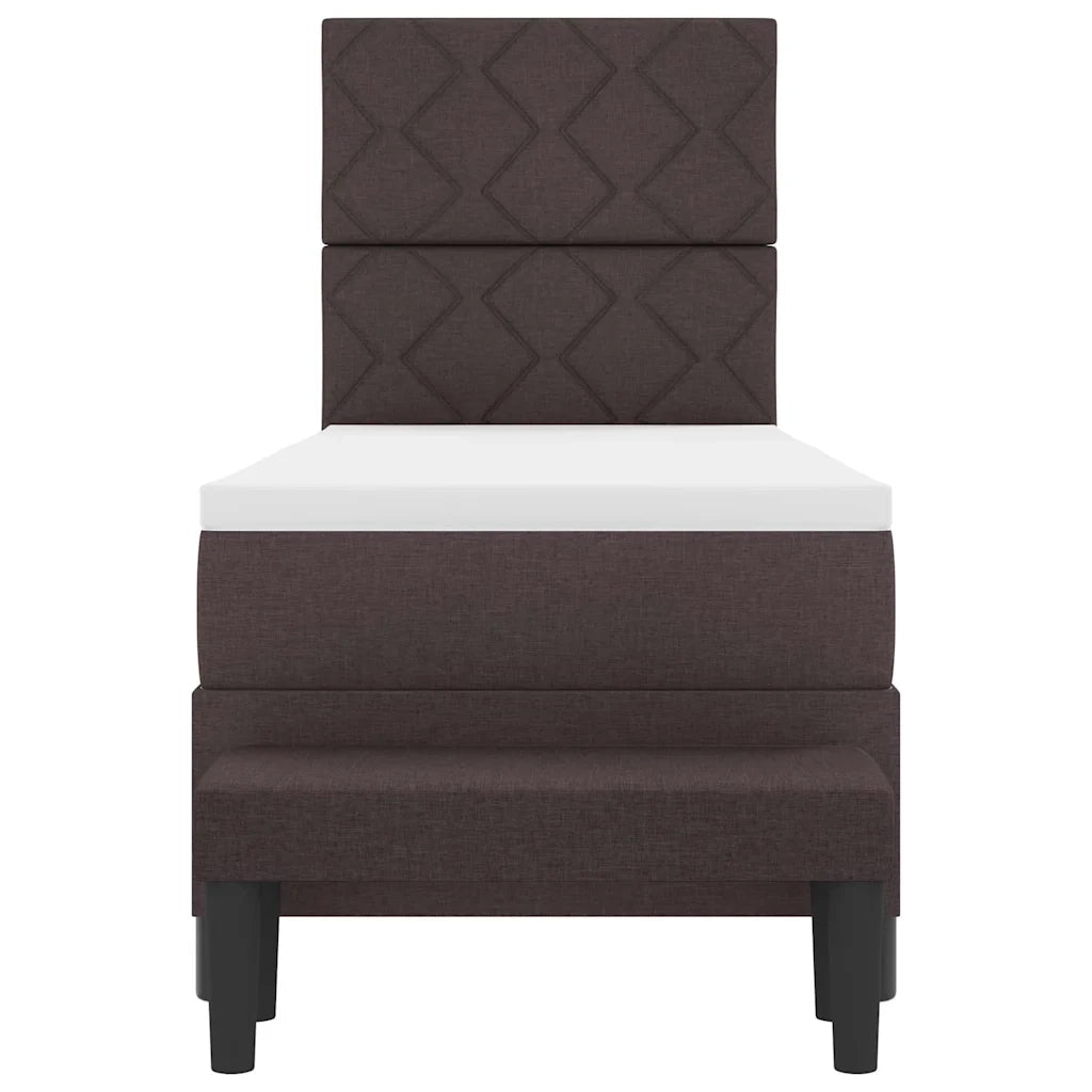 Letto a molle con testiera Marrone Scuro 80 x 200 cm Tessuto 3344103
