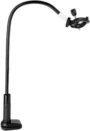 Föhnhouder 360 Gradi Rotativo con Standar Föhn in Alluminio e Kunststof, Nero, 78 × 8 × 5,5cm - Supporto per Capelli con Viti per Bagno