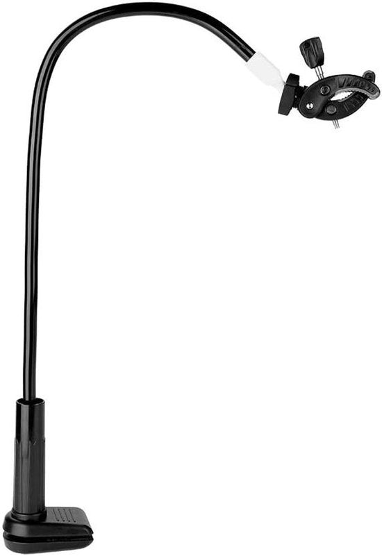 Föhnhouder 360 Gradi Rotativo con Standar Föhn in Alluminio e Kunststof, Nero, 78 × 8 × 5,5cm - Supporto per Capelli con Viti per Bagno