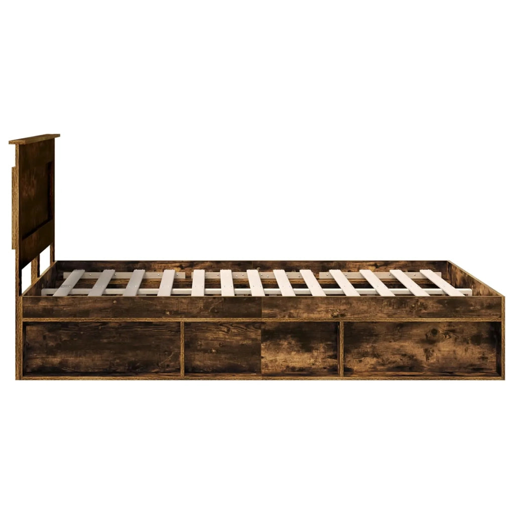 Struttura del letto Rovere fumé 150 x 200 cm Pino massello 3410076