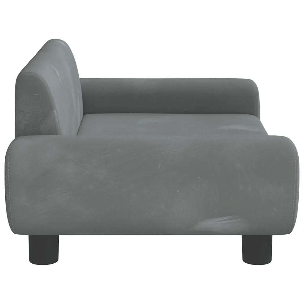 Lettino per Cani Grigio Scuro 70x45x33 cm in Velluto 171990