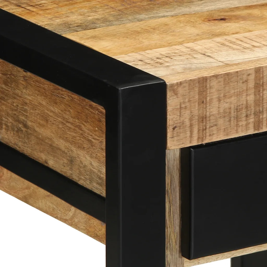 Tavolino-Tavolino da soggiorno-Tavolo 40x40x50 cm in Legno Grezzo Massello di Mango