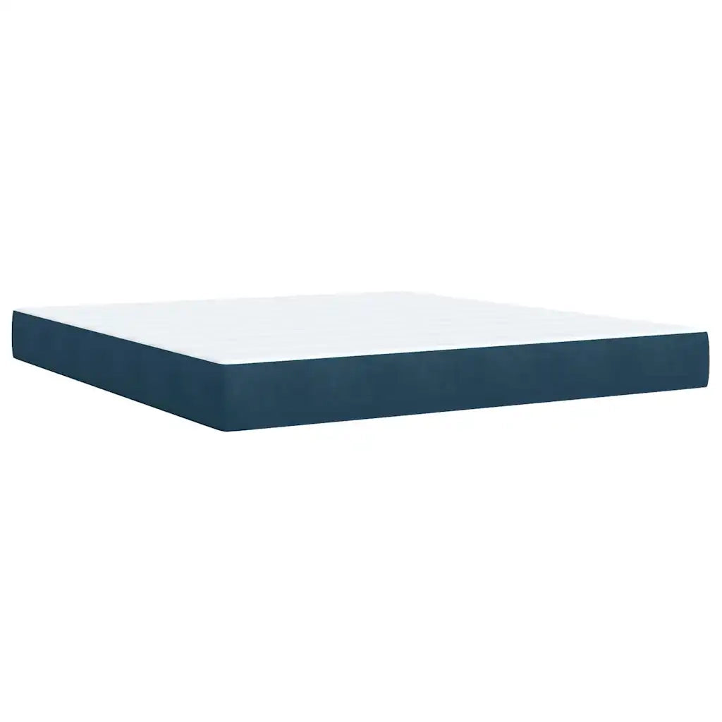 Giroletto a Molle con Materasso Blu 180x200 cm in Velluto 3290988