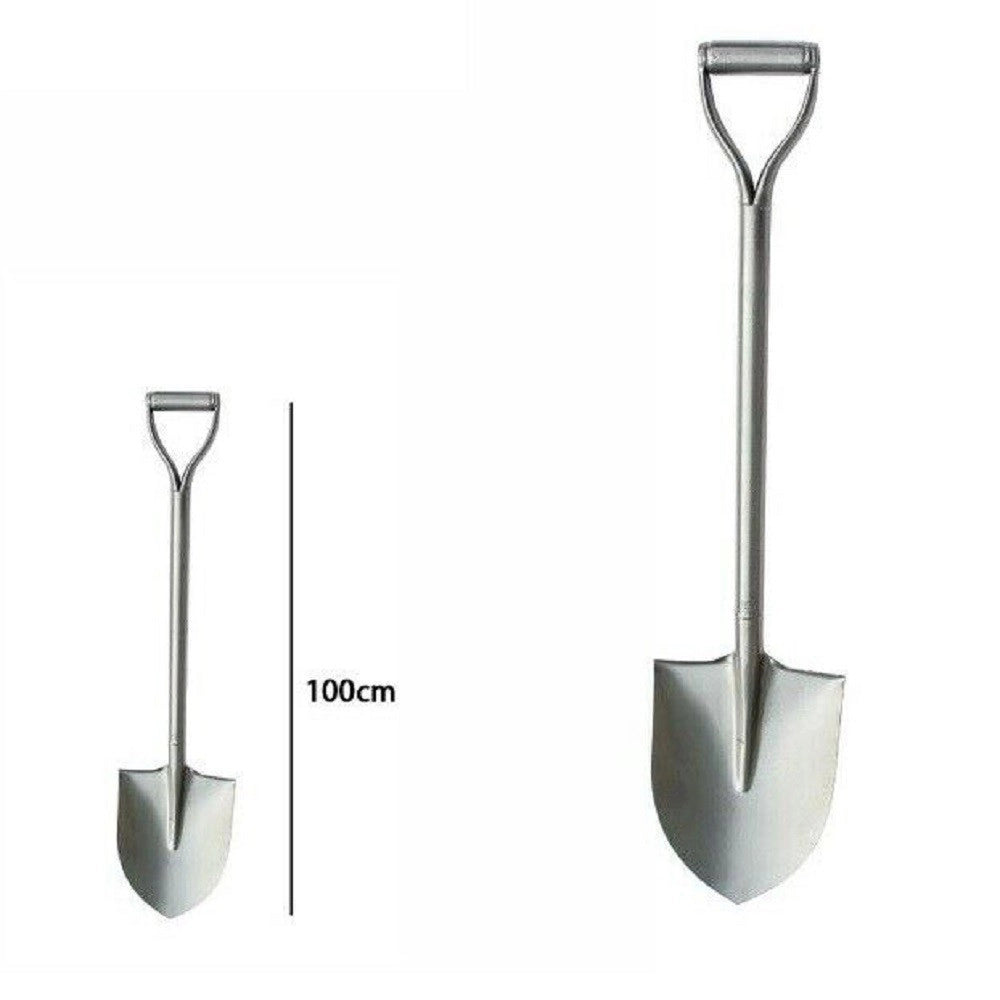 Trade Shop - Pala Attrezzo Da Giardino Giardinaggio Campeggio In Metallo 100 Cm Manico 63312 -