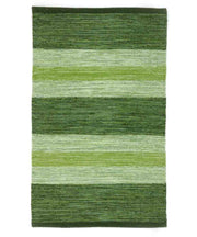 Tappeto HAPPY VERDE cm.55x180 disegno a righe 100% cotone, tappetino stuoia bagno multiuso lavabile