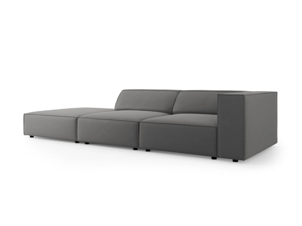 Cosmopolitan Design - Divano sinistro "Arendal" 4 posti in velluto cemento 