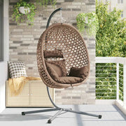 Sedia uovo sospesa Caffè 104 x 100 x 191 cm polyrattan 42003849
