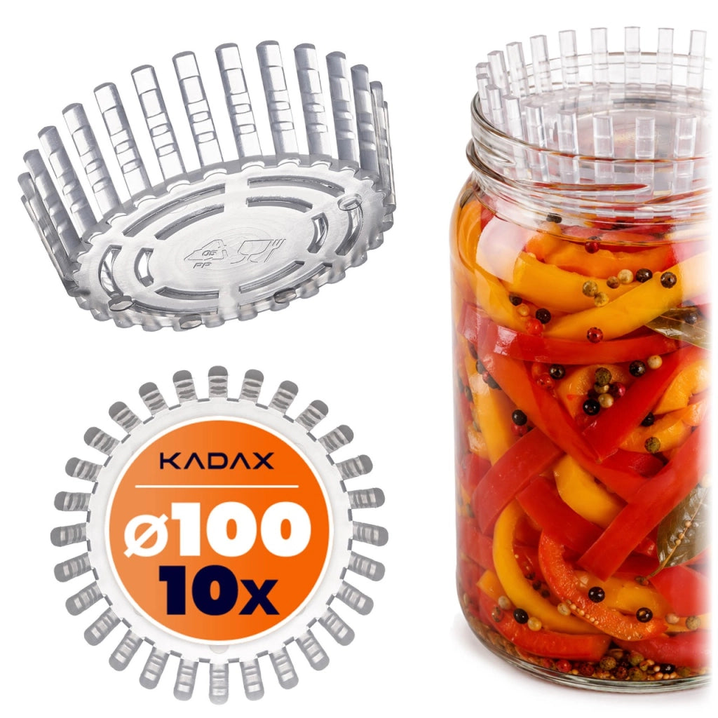 Presse KADAX per barattoli di conserve, colino per cetrioli sottaceto, diametro 100 mm, 10 pezzi
