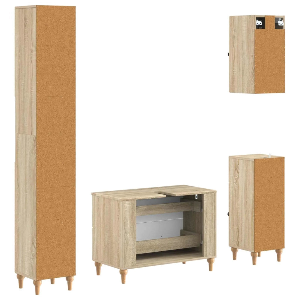 Set di Mobili da Bagno da 4 Pezzi ALKMAAR Rovere Sonoma 3417911