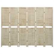 Divisorio Ambienti | Divider per stanze | Paravento a 6 Pannelli 210 x 165 cm Legno Massello di Paulownia