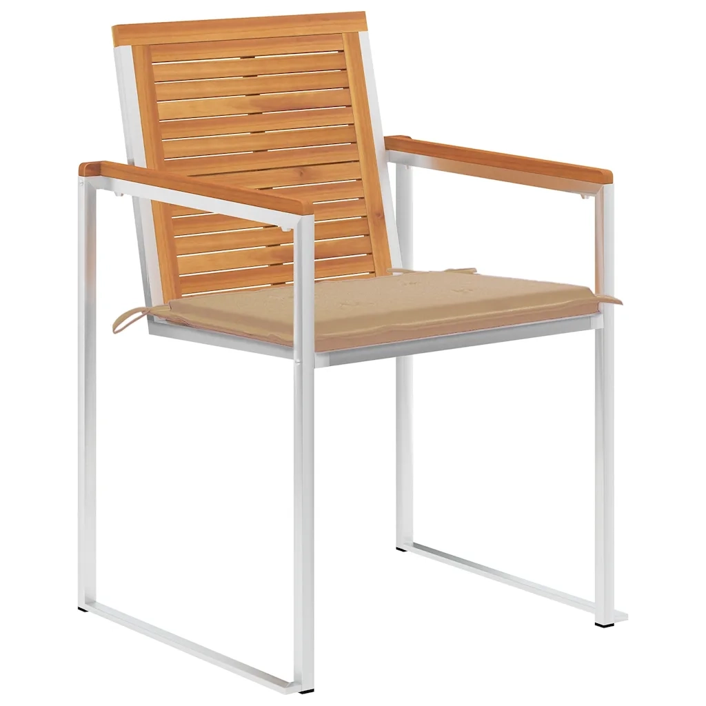 Sedie da Giardino con Cuscini 6 pz in Legno Massello di Acacia 3078500