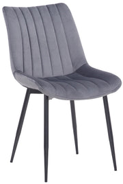 Sedia Rahden in velluto grigio