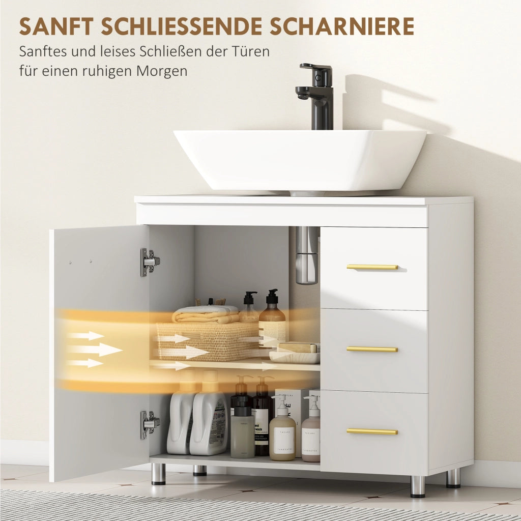 Mobiletto Bagno Sottolavabo ¨C zephmum ¨C Bianco 60x30x30