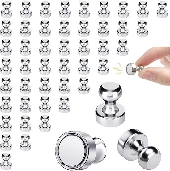Magnetini Push Pin 50 pezzi, Mini Punti Ferro Forti Magnetici 12x16 mm, Magnetici per Pannelli Puntinati, Pegboards, Pannelli Bianchi, Pannelli Magnetici, Magnetici Forti Piccoli Punti Ferro Neodymium