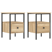 Set di 2 Comodini | Armadio da Notte | Mobiletto da notte Rovere Sonoma 34x36x50 cm in Legno Multistrato