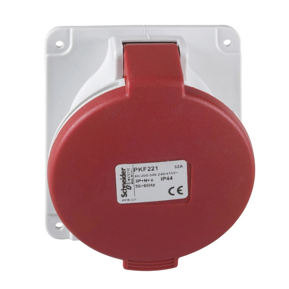 Presa da incasso inclinata IP44 32A 380V 3P+N+T Schneider
