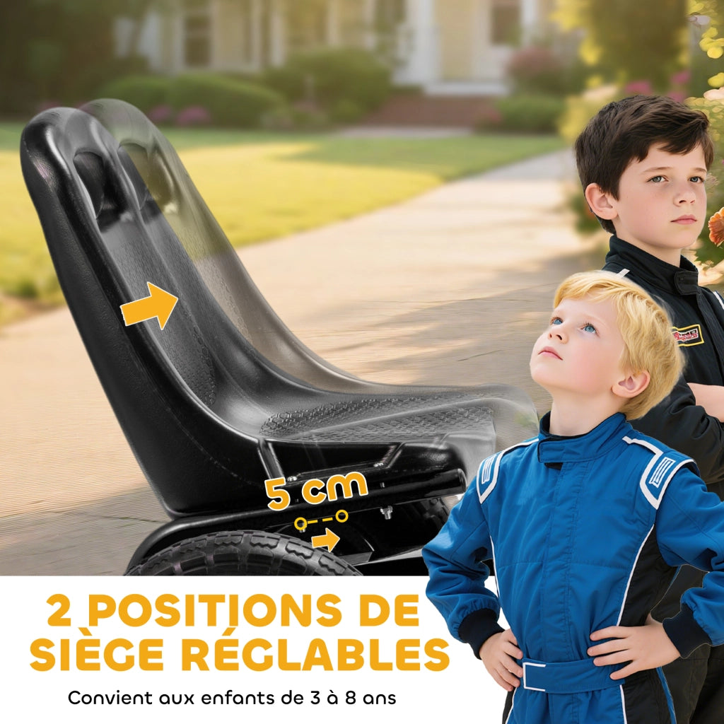 Go-Kart a Pedali per Bambini ¨C Zephmum ¨C Nero 110x61x62 cm