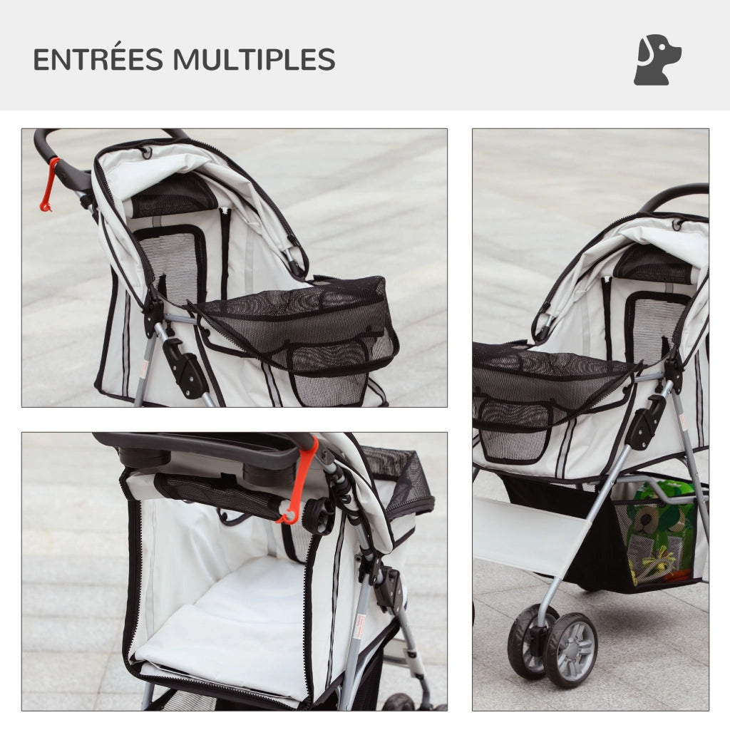 Carrello pieghevole per animali ¨C zephmum ¨C impermeabile con cestino e portabottiglie