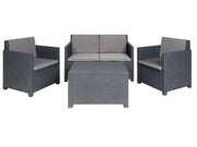 SALOTTINO SET RATTAN AURELIA ANTRACITE DIVANO + TAVOLO + 2 POLTRONE