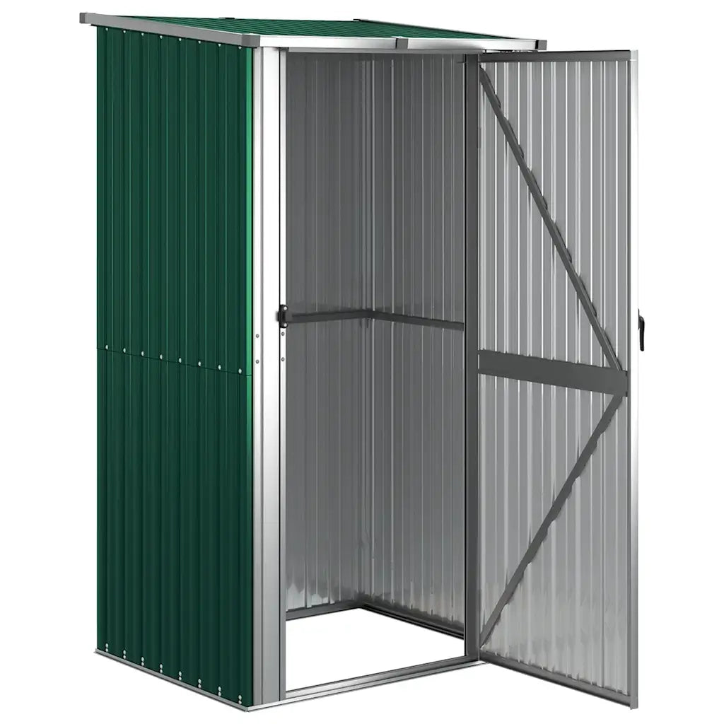 Casetta da giardino verde 118,5x97x209,5 cm in acciaio zincato 150899