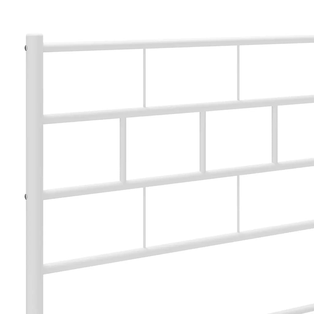 Giroletto con Testiera e Pediera-Struttura Letto Metallo Bianco 120x200 cm 721238
