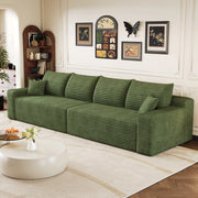 SOFA Modulare 302 cm in tessuto corduroy verde