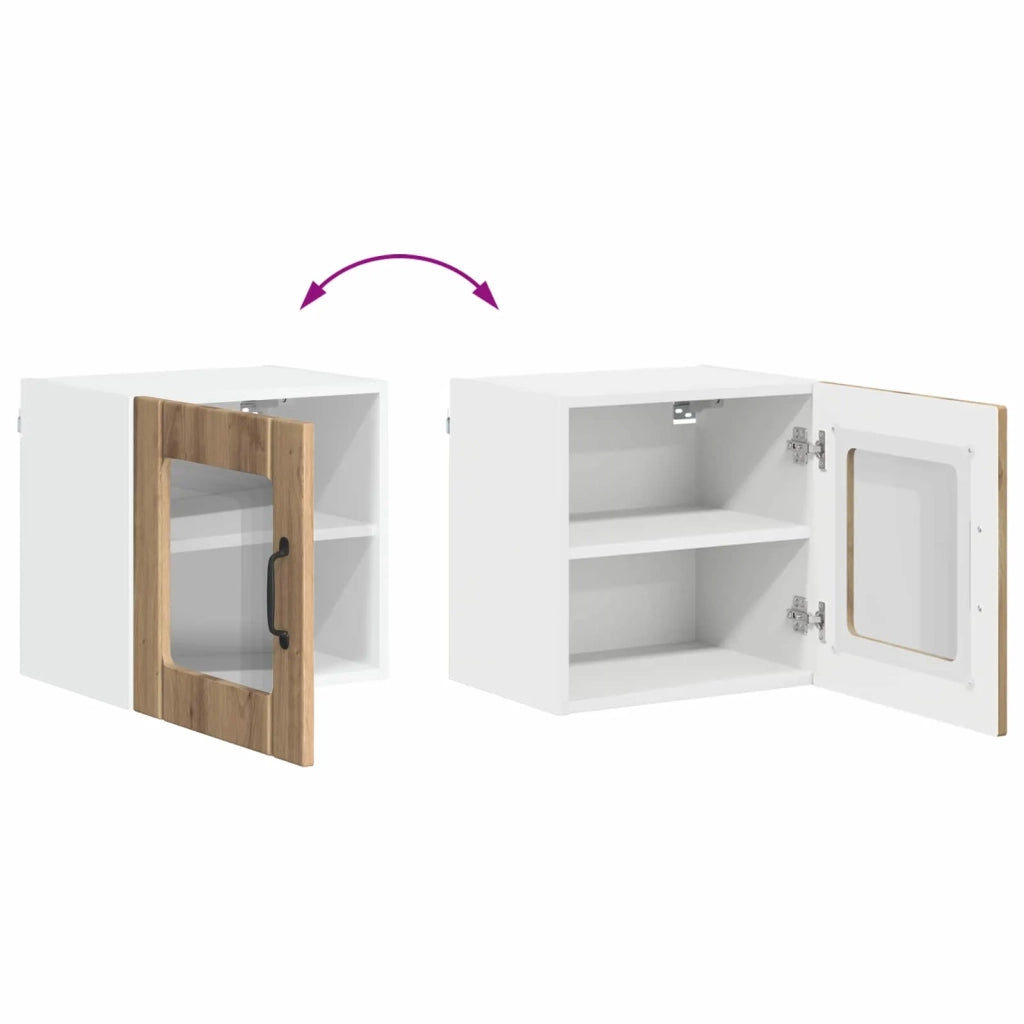 Mobile in vetro da parete LUCCA 2 pcs Rovere Artigianale 884853