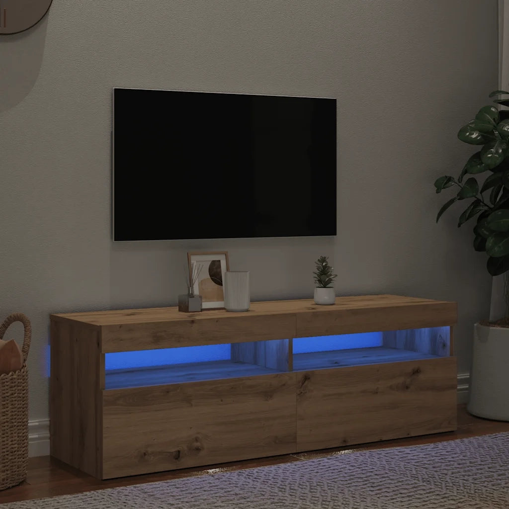 Mobile Porta TV con LED Artigianale 120x35x40 cm Multistrato 856306