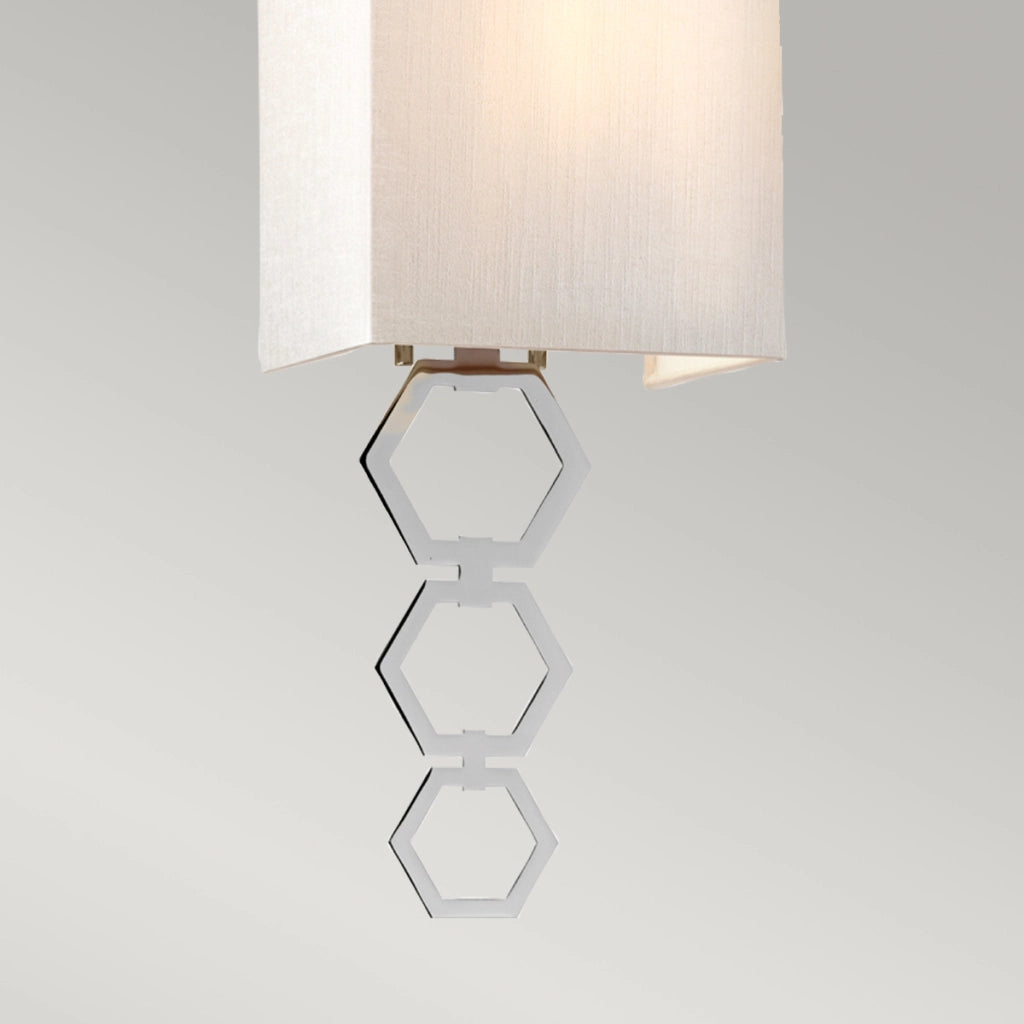 Applique Ria con paralume 17 cm cromo esagoni E27 Elstead