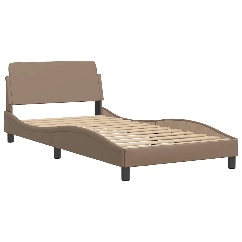 Letto con Materasso Dover Cappuccino 100x200cm Similpelle 3208361