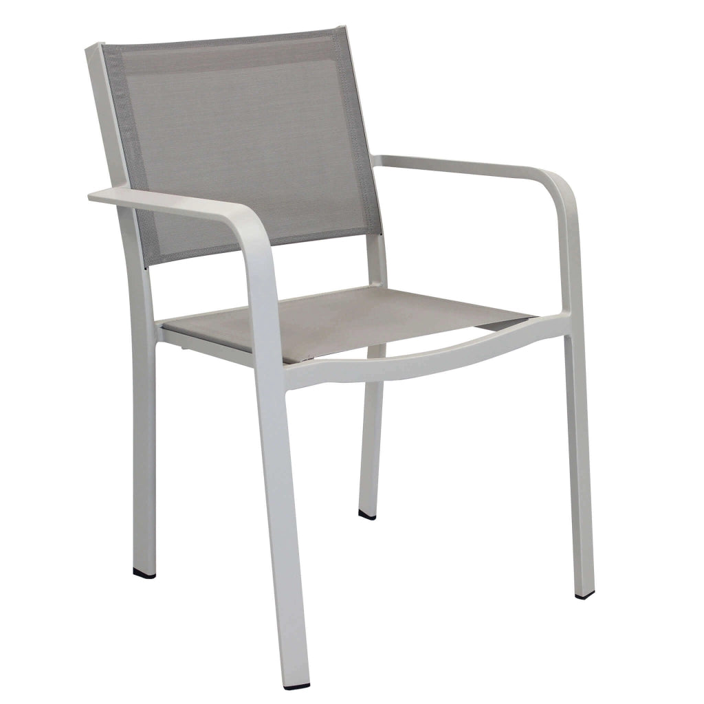 Poltrona da Giardino Impilabile in Alluminio Textilene cm 56x61x84 - WARD