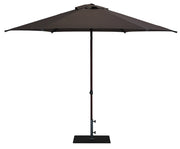 Ombrellone da Giardino Ø3 m Palo Ø38 mm in Alluminio Effetto Legno Tessuto Poliestere Trend Wood Taupe