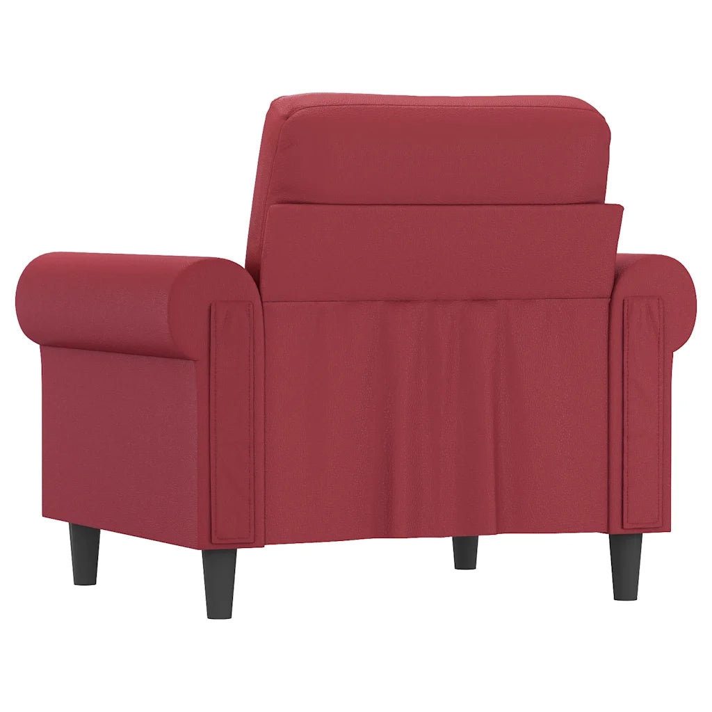 Poltrona | Sedia Relax Rosso Vino 60 cm in Similpelle