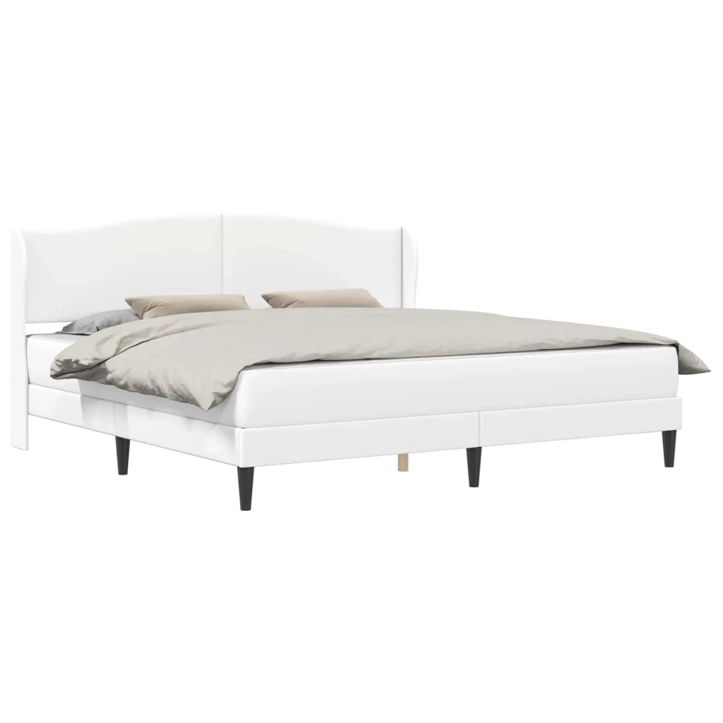 Struttura del letto con testiera Bianco 200 x 200 cm Similpelle