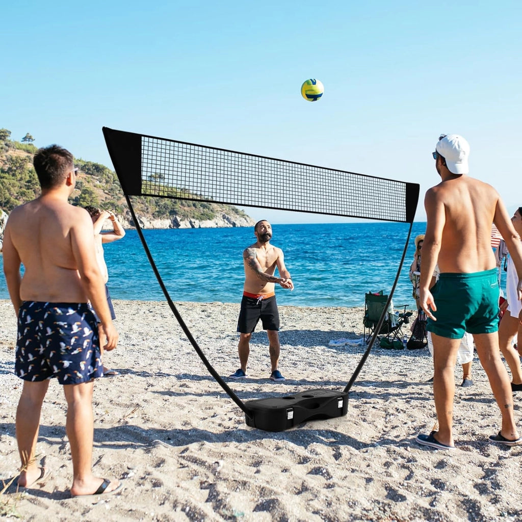 Set di Badminton con Rete, Racchette, 2 Volani e Scatola di Conservazione, Set di Badminton Portatile per 2 Giocatori da Esterno per Bambini, Ragazzi e Adulti