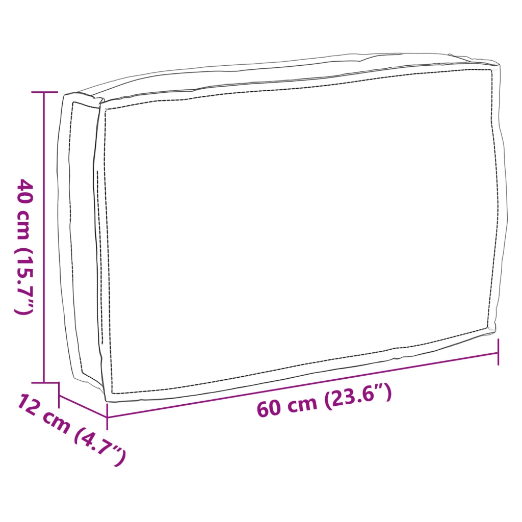 Cuscino per pallet per schienale Antracite 60x40x12 cm Tessuto Oxford