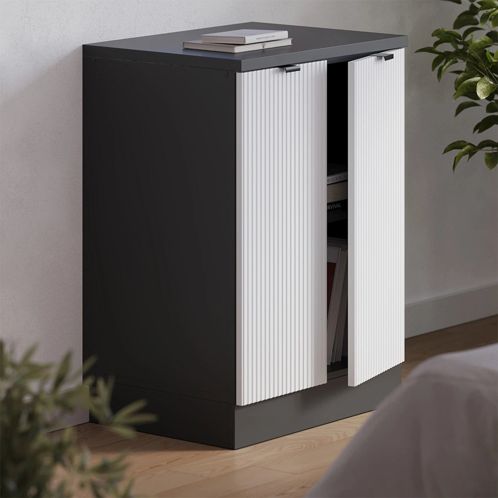 Mobile per mansarda Rion Ondulazione bianca/Antracite 60 x 83.8 cm senza inclinazione con 2 ante Vicco