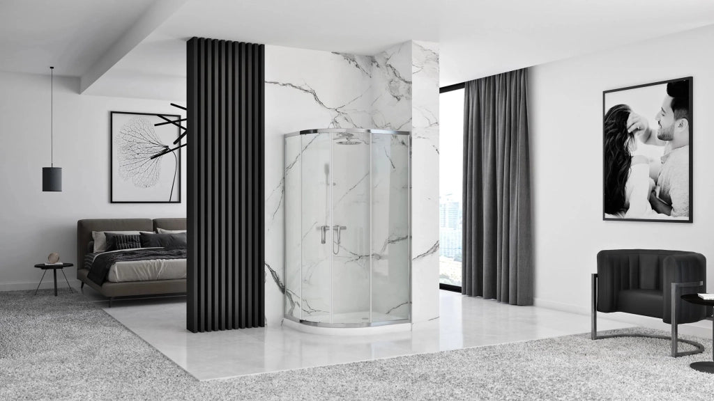 Cabina Doccia Rea Look Chrome 80x80 Senza piatto doccia