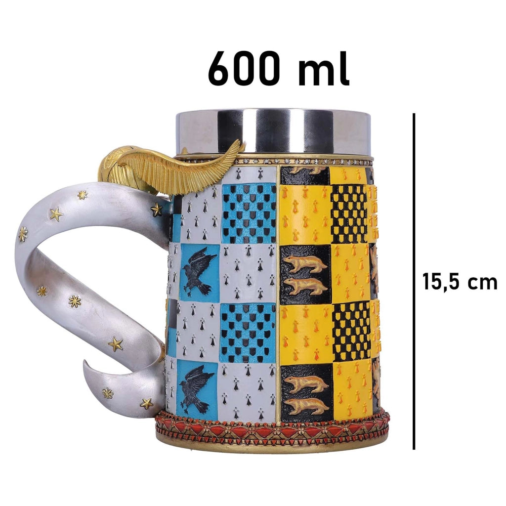 Bicchiere da 600 ml ispirato al Quidditch Boccino d'Oro con tazza interna in acciaio inossidabile rimovibile Multicolore Harry Potter