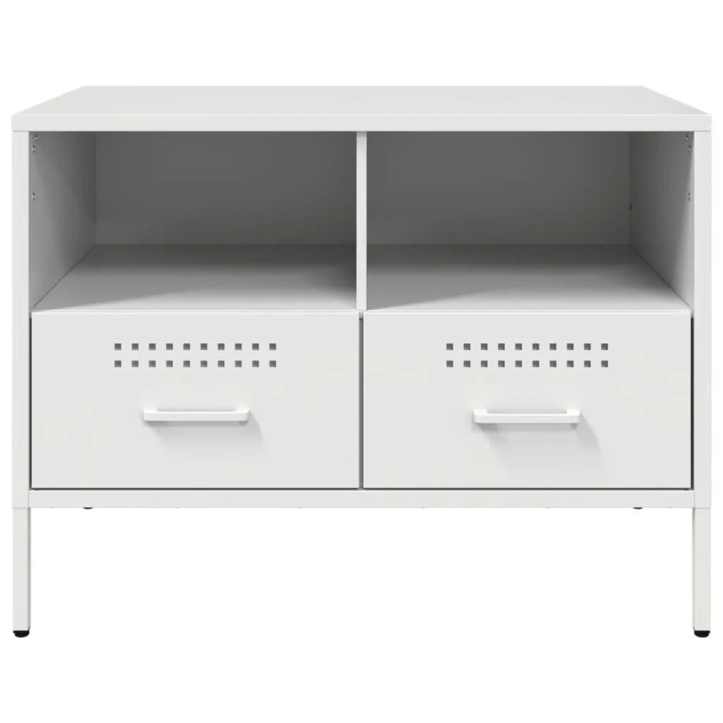 Mobile TV multimediale mensola TV credenza TV adatto per sala da pranzo soggiorno camera da letto 68 x 39 x 50,5 cm acciaio bianco 02_0026155