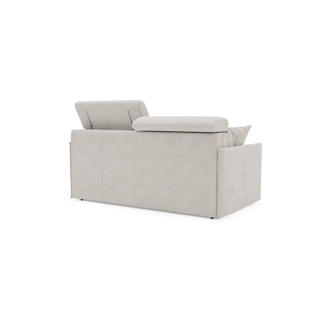 Miryam Divano letto con poggiatesta reclinabili e comfort maxi - design compatto in morbido tessuto smacchiabile T31 189 cm bianco