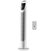 Ventilatore Colonna Oscillante Silenzioso 40 W con Telecomando, Pannello di Controllo Tattile, 3 Velocità, Ø18 x 78,5H cm, Bianco