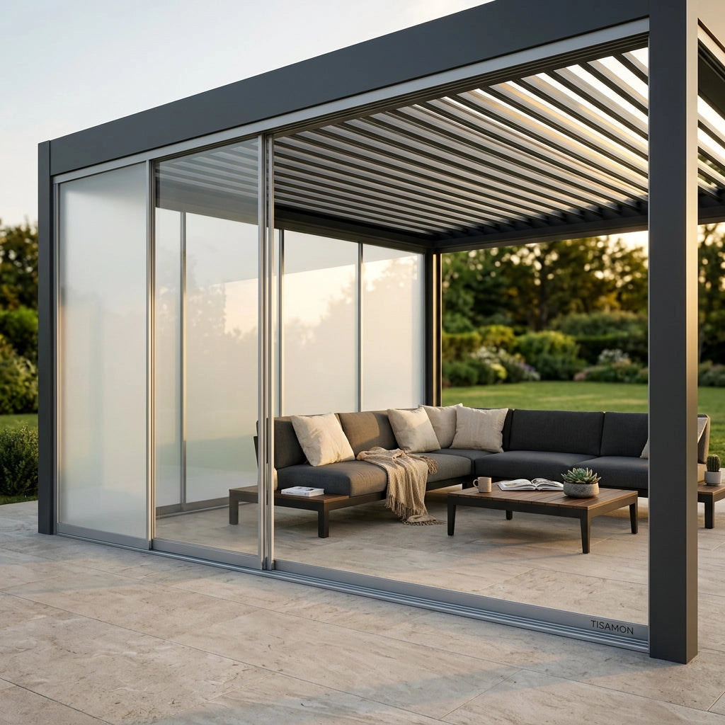 Parete laterale in vetro per pergola bioclimatica Tony - TONY