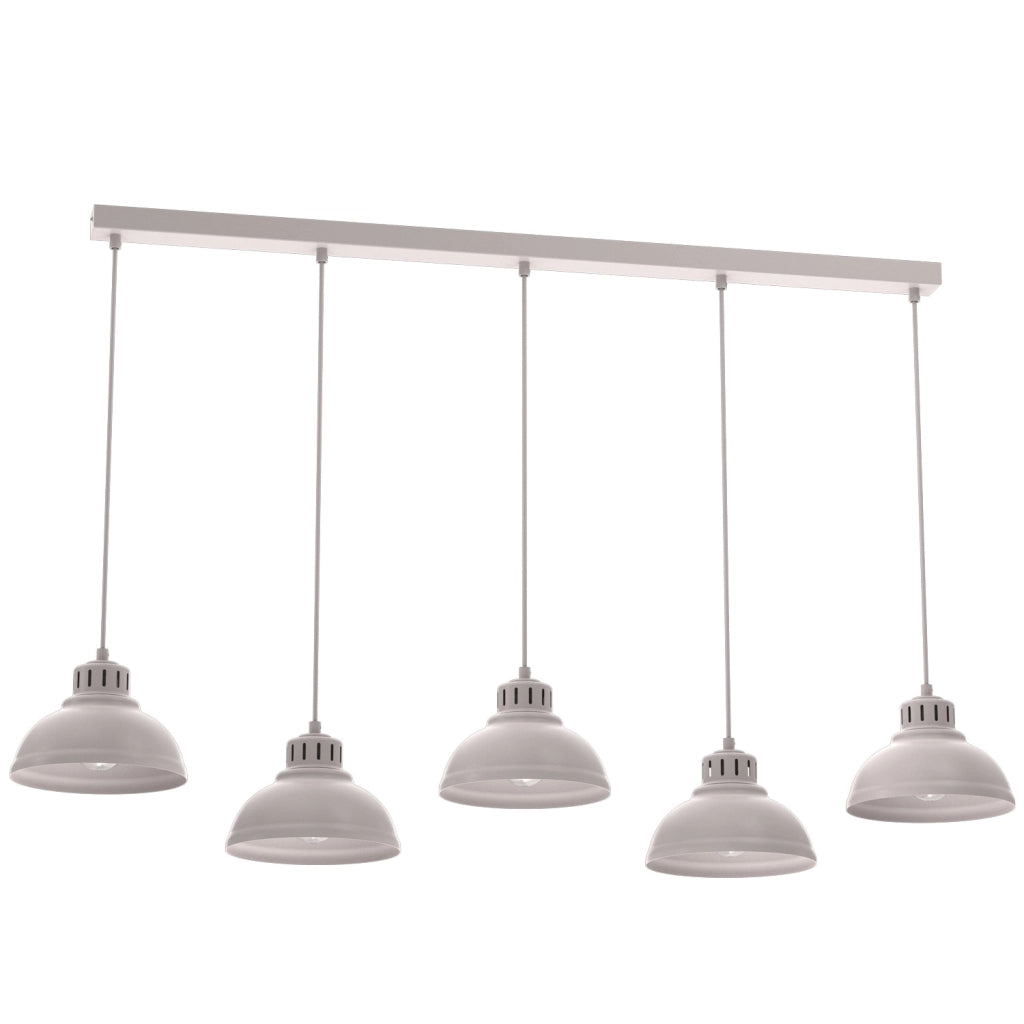 Lampada sospesa lineare 5xE27 beige metallo Sven Luminex