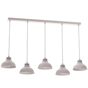 Lampada sospesa lineare 5xE27 beige metallo Sven Luminex