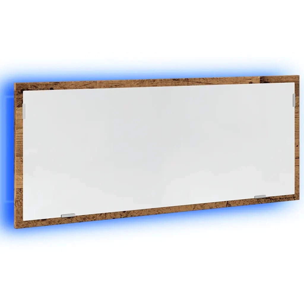 Specchio Bagno LED Legno Antico 100x8,5x37 cm Legno Multistrato 856275