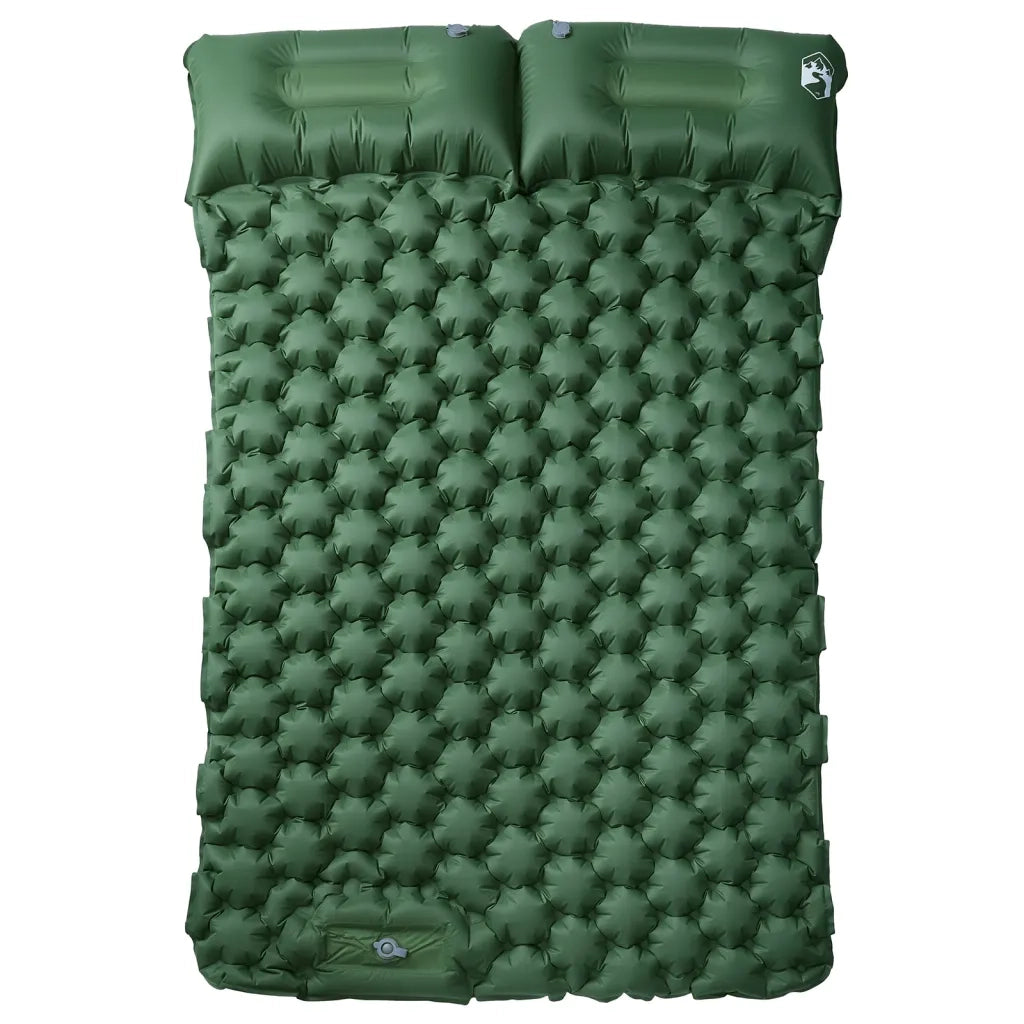 Materasso Campeggio Autogonfiabile con Cuscini 2 Persone Verde CFW7846855