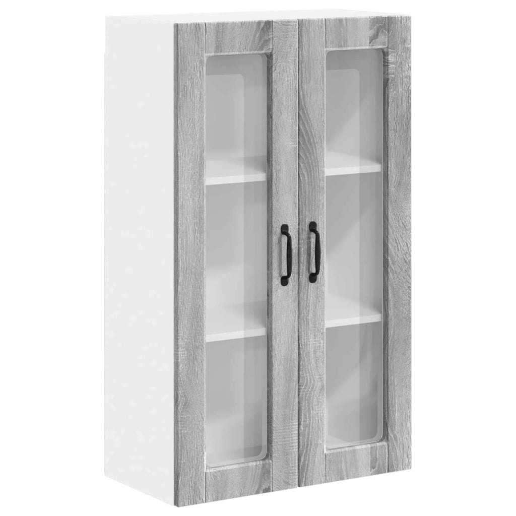 Pensile da cucina | Mobile in vetro da parete PORTO Grigio Sonoma 60 x 31 x 100 cm