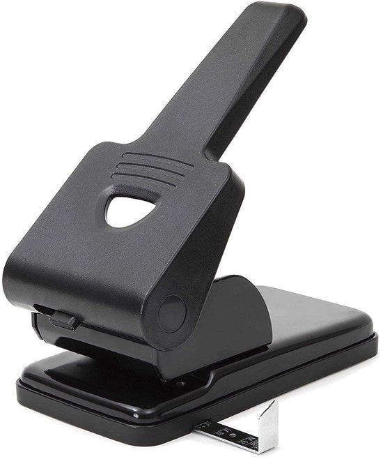 Perforatrice Extra Spessa con 2 Fori - Capacità 70 Fogli - Distanza Foro 8 cm - Nero - Con Manico Chiuso - Adatta per Casa, Ufficio e Scuola.